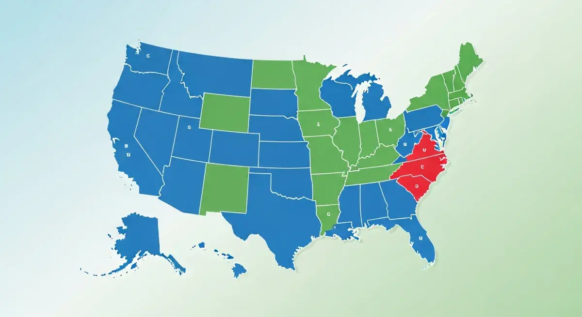 US map showing 2026 bonus tax rates by state