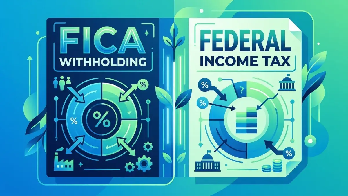 FICA vs federal income tax paycheck breakdown infographic