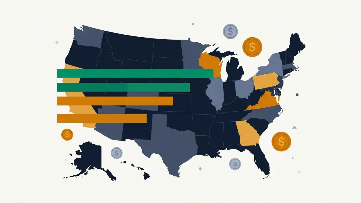 Ranked take-home pay across US states for 2026